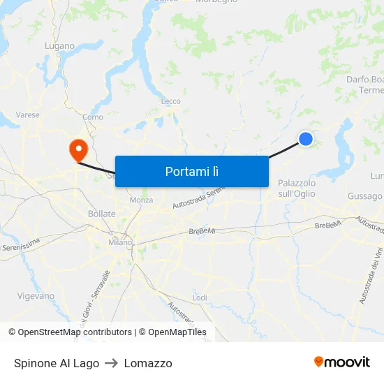 Spinone Al Lago to Lomazzo map