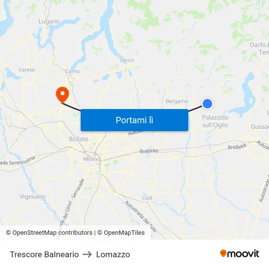 Trescore Balneario to Lomazzo map