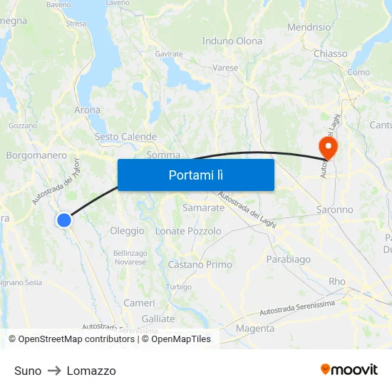 Suno to Lomazzo map