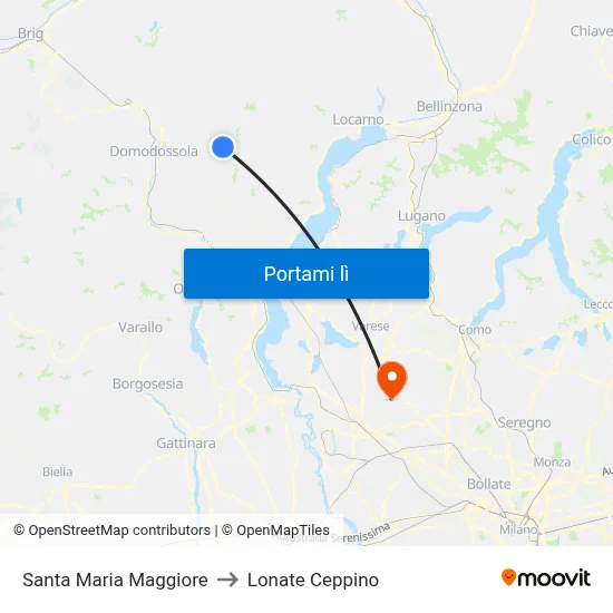 Santa Maria Maggiore to Lonate Ceppino map