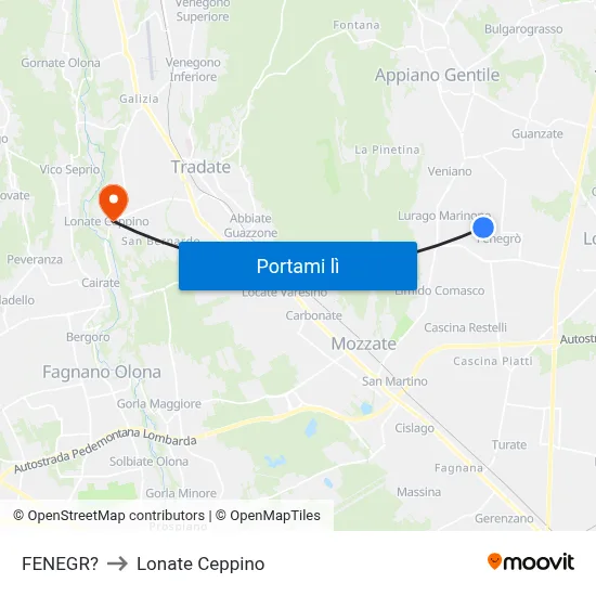 FENEGR? to Lonate Ceppino map