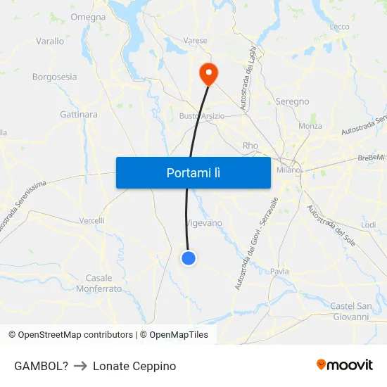 GAMBOL? to Lonate Ceppino map