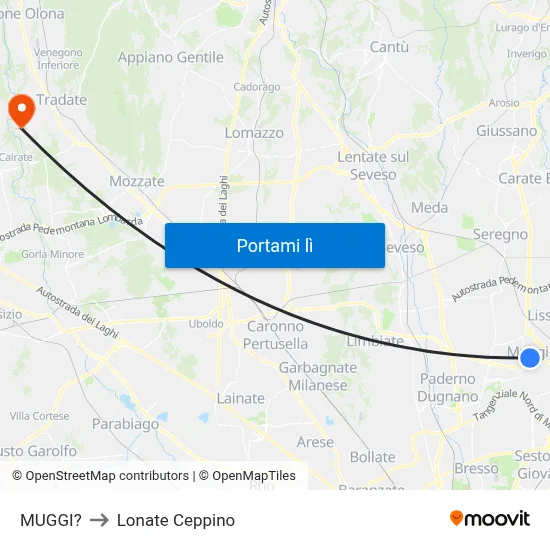 MUGGI? to Lonate Ceppino map