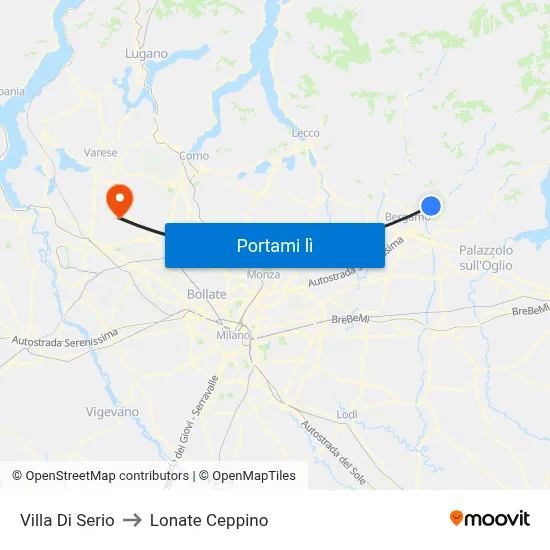 Villa Di Serio to Lonate Ceppino map