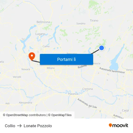 Collio to Lonate Pozzolo map
