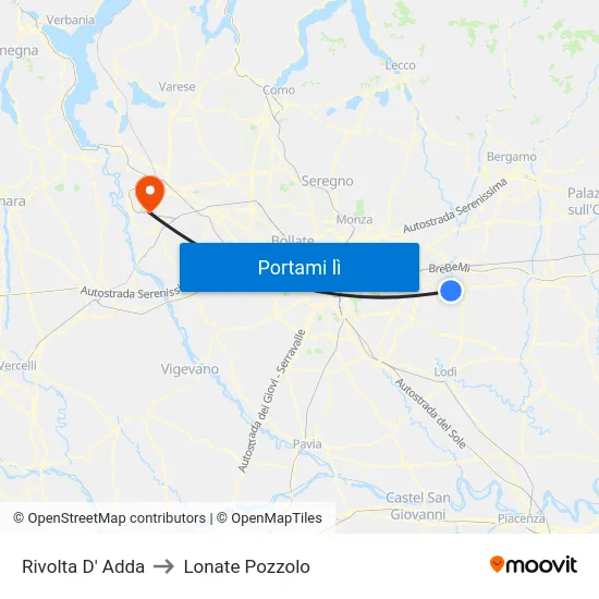Rivolta D' Adda to Lonate Pozzolo map