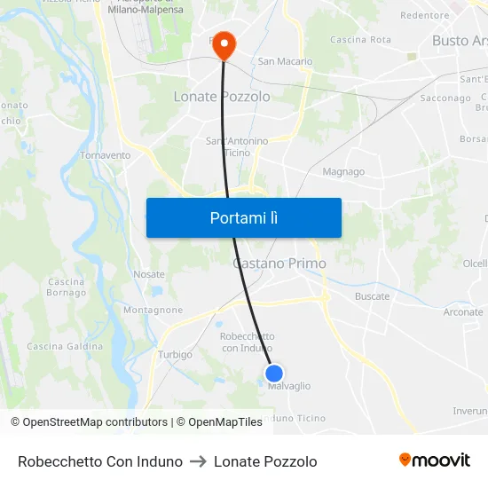 Robecchetto Con Induno to Lonate Pozzolo map