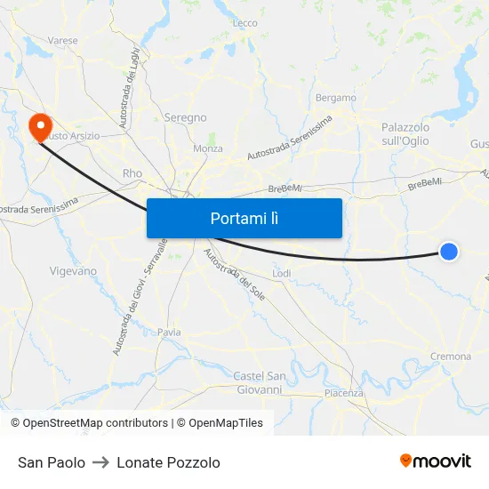 San Paolo to Lonate Pozzolo map