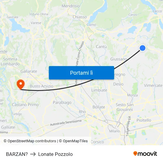 BARZAN? to Lonate Pozzolo map