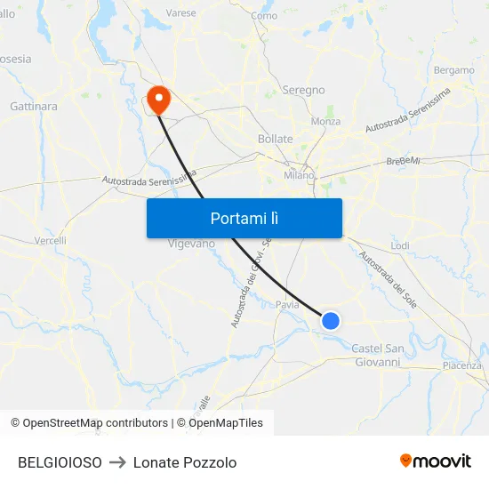 BELGIOIOSO to Lonate Pozzolo map