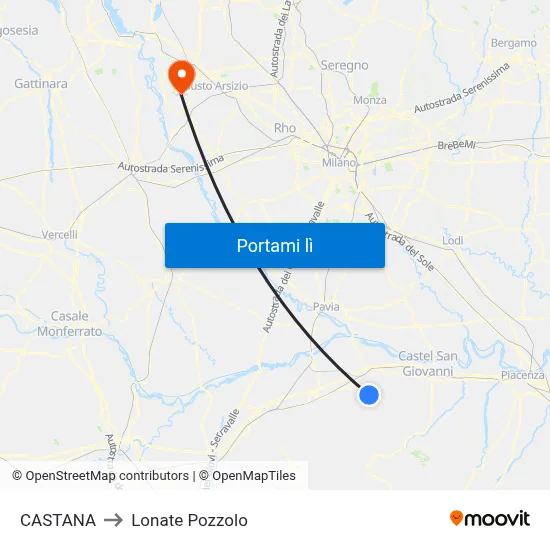 CASTANA to Lonate Pozzolo map