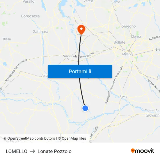 LOMELLO to Lonate Pozzolo map