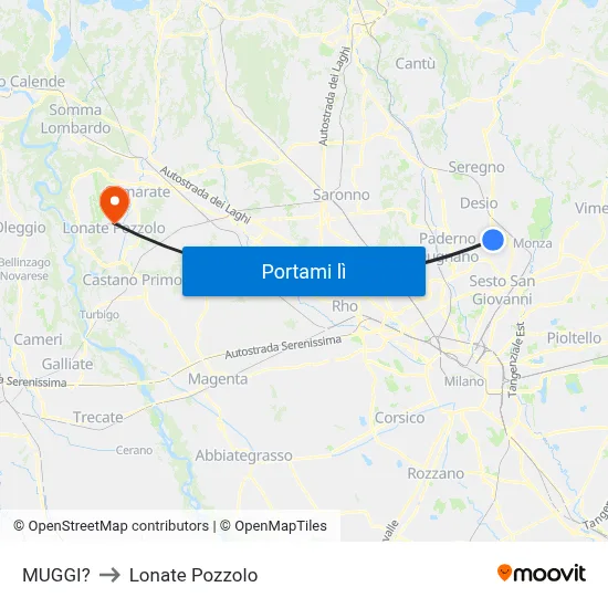 MUGGI? to Lonate Pozzolo map