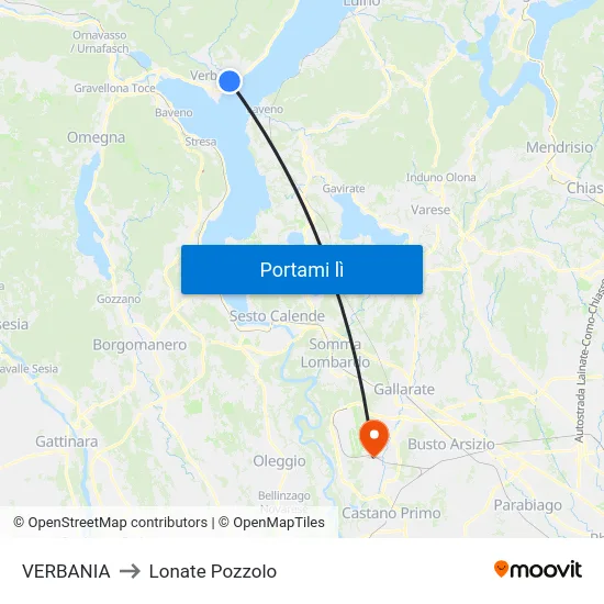 VERBANIA to Lonate Pozzolo map