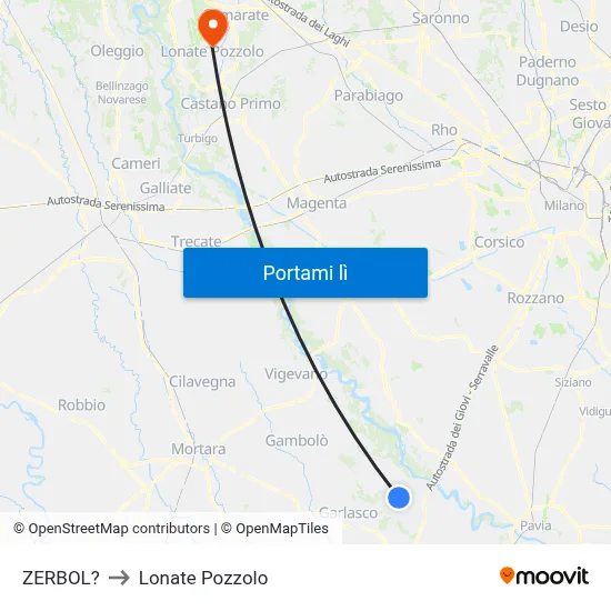 ZERBOL? to Lonate Pozzolo map