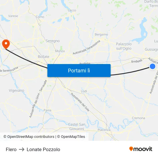 Flero to Lonate Pozzolo map