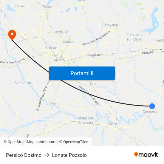 Persico Dosimo to Lonate Pozzolo map