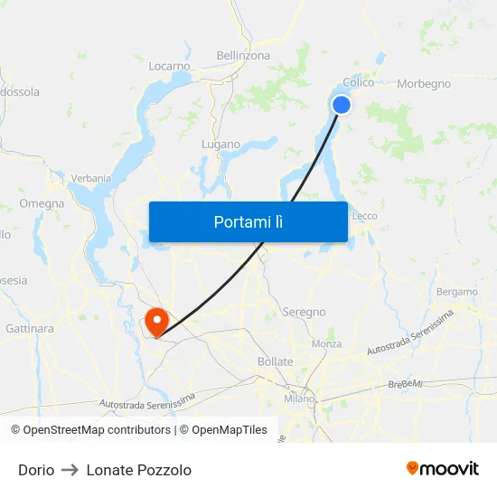 Dorio to Lonate Pozzolo map