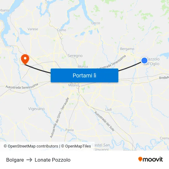 Bolgare to Lonate Pozzolo map