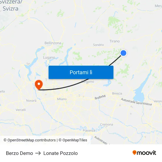 Berzo Demo to Lonate Pozzolo map