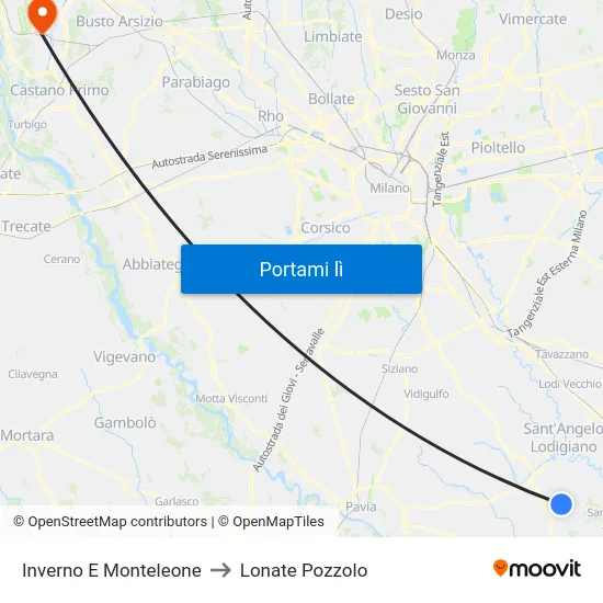 Inverno E Monteleone to Lonate Pozzolo map