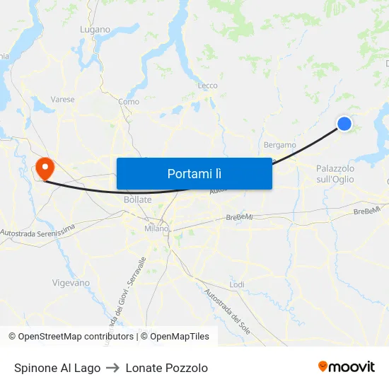 Spinone Al Lago to Lonate Pozzolo map