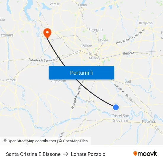Santa Cristina E Bissone to Lonate Pozzolo map