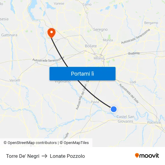 Torre De' Negri to Lonate Pozzolo map