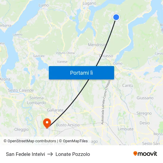 San Fedele Intelvi to Lonate Pozzolo map