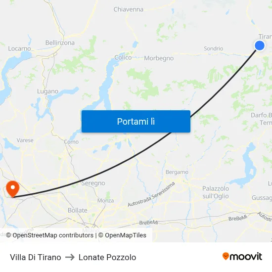 Villa Di Tirano to Lonate Pozzolo map