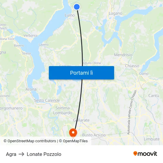 Agra to Lonate Pozzolo map