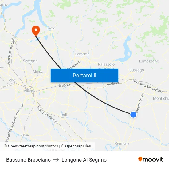 Bassano Bresciano to Longone Al Segrino map
