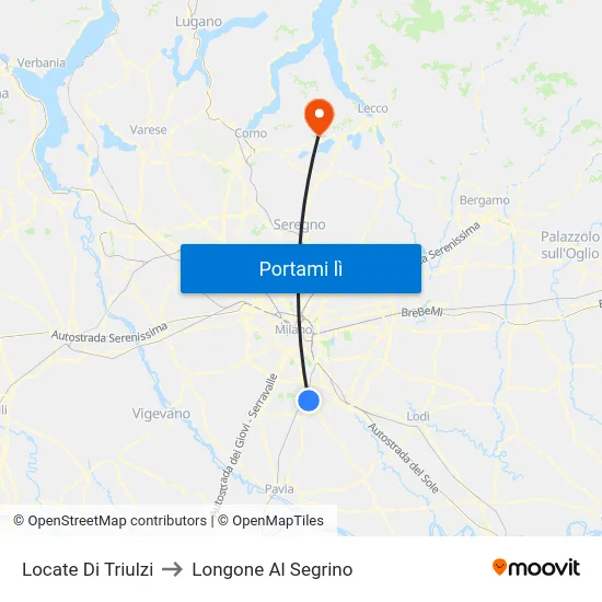 Locate Di Triulzi to Longone Al Segrino map