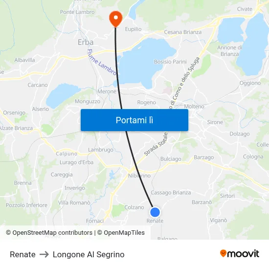 Renate to Longone Al Segrino map