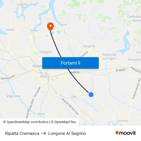 Ripalta Cremasca to Longone Al Segrino map