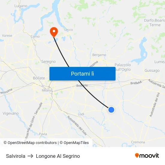 Salvirola to Longone Al Segrino map