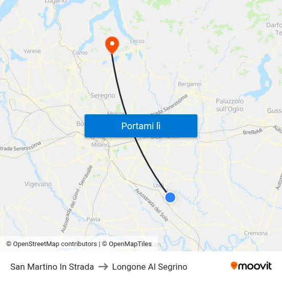 San Martino In Strada to Longone Al Segrino map