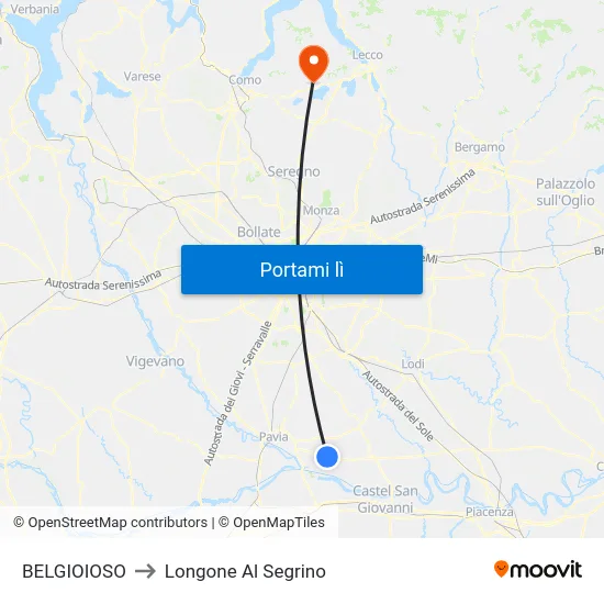 BELGIOIOSO to Longone Al Segrino map