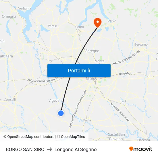 BORGO SAN SIRO to Longone Al Segrino map