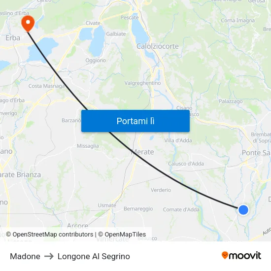 Madone to Longone Al Segrino map
