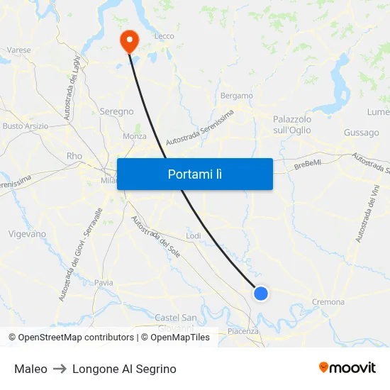 Maleo to Longone Al Segrino map
