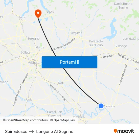 Spinadesco to Longone Al Segrino map