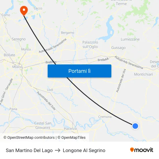 San Martino Del Lago to Longone Al Segrino map