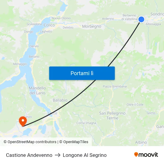Castione Andevenno to Longone Al Segrino map