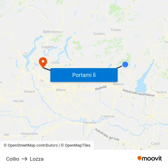 Collio to Lozza map