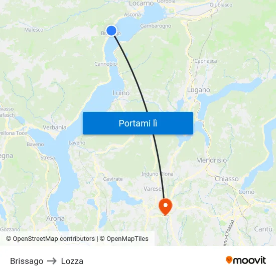 Brissago to Lozza map