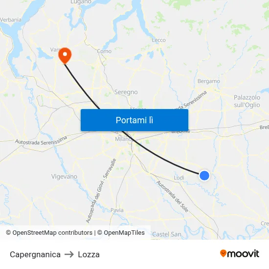 Capergnanica to Lozza map