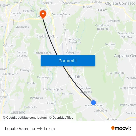 Locate Varesino to Lozza map