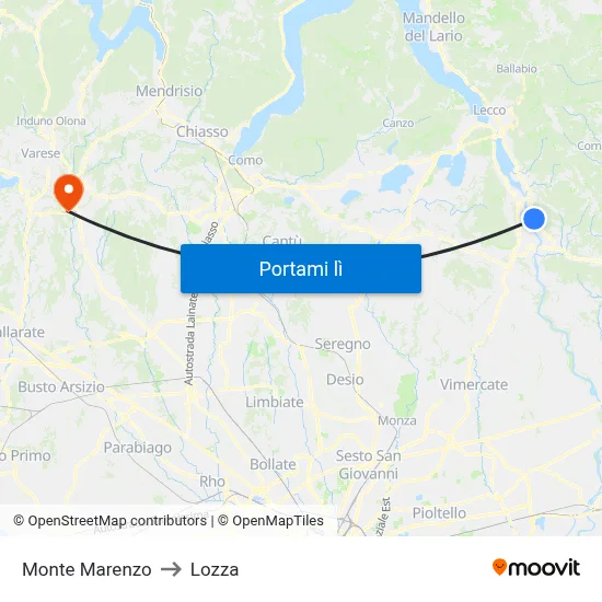 Monte Marenzo to Lozza map