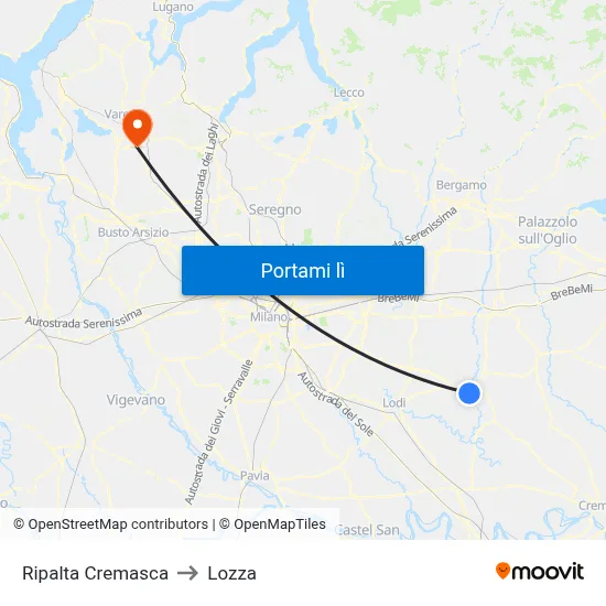 Ripalta Cremasca to Lozza map